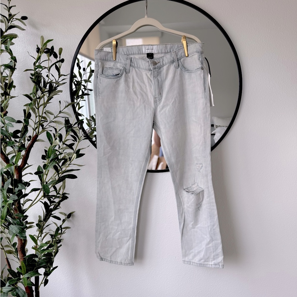 Current/Elliott The Cropped Straight Distressed Jeans, Women’s 31